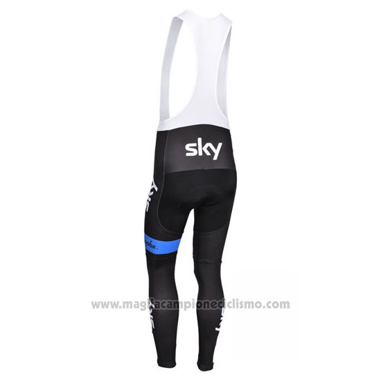 2013 Abbigliamento Ciclismo Sky Lider Giallo e Nero Manica Lunga e Salopette
